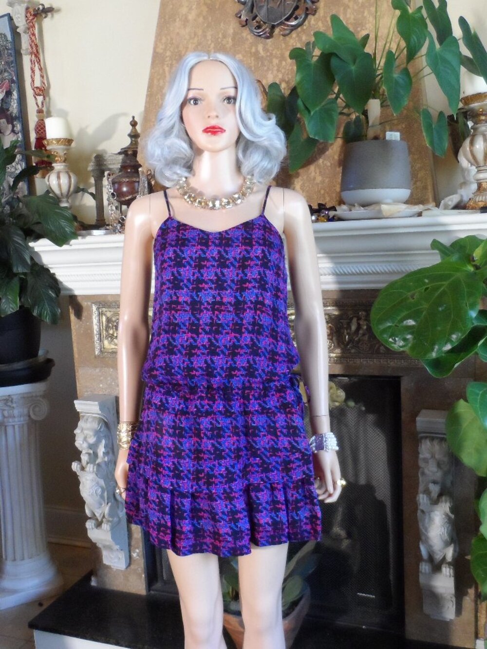 Derek Lam 10 Crosby Printed Drop Waist Mini Dress Size 0
